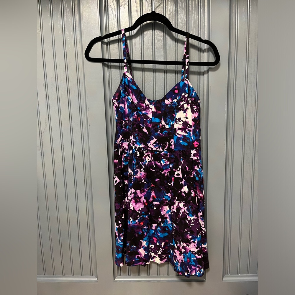 Express Purple Watercolor Dress Size Small